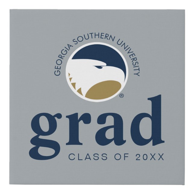Georgia Southern University Graduation Eagle Faux Canvas Print (Front)