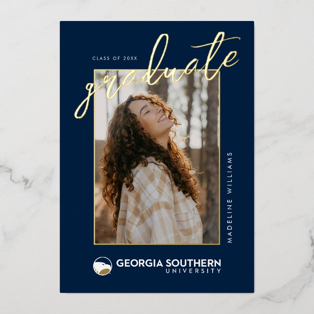 Georgia Southern University Graduation Eagle Foil Invitation (Front)