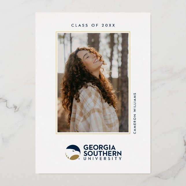 Georgia Southern University Graduation Eagle Foil Invitation (Front)