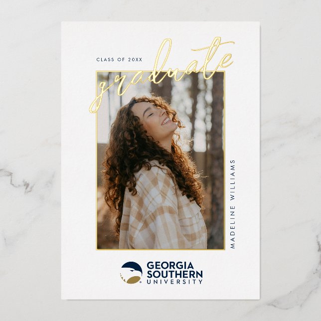 Georgia Southern University Graduation Eagle Foil Invitation (Front)