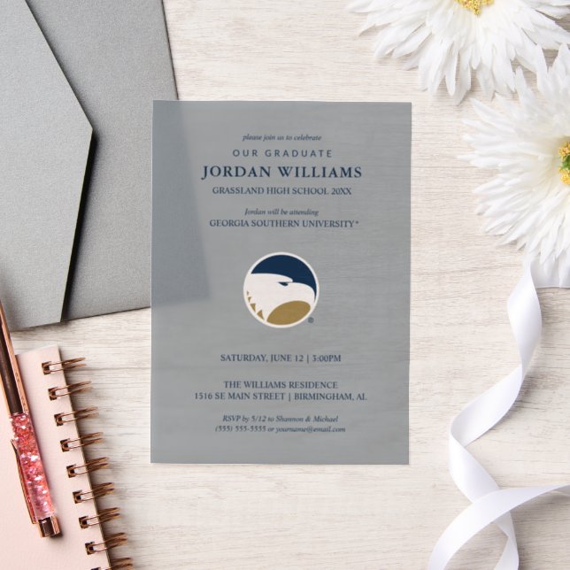 Georgia Southern University Graduation Eagle Vellum Invitations (Wedding)