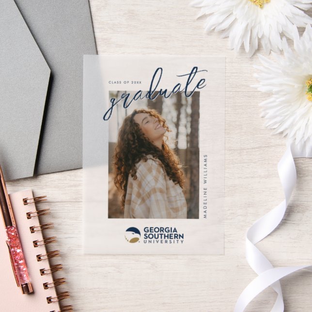 Georgia Southern University Graduation Eagle Vellum Invitations (Wedding)