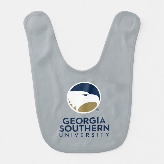 Georgia Southern University Logo & Text Baby Bib (Front)