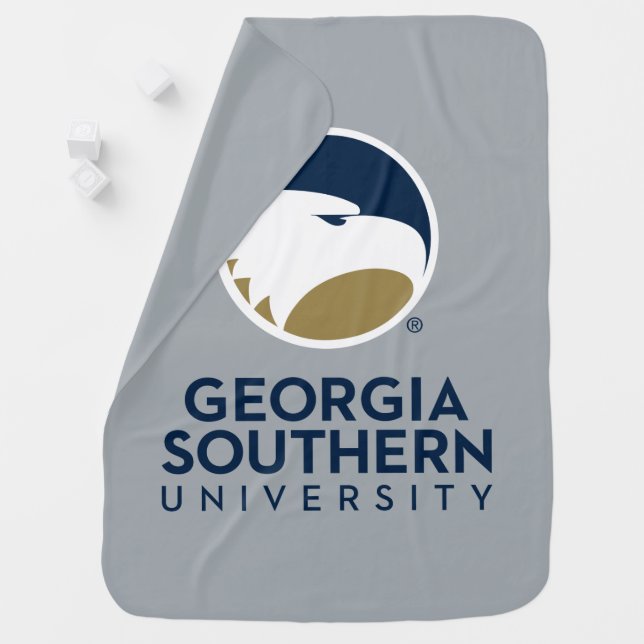 Georgia Southern University Logo & Text Baby Blanket (In Situ)