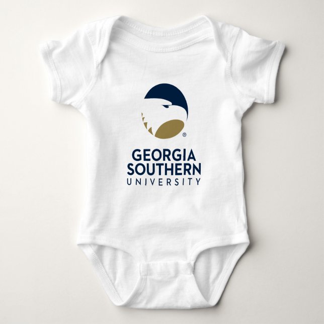 Georgia Southern University Logo & Text Baby Bodysuit (Front)