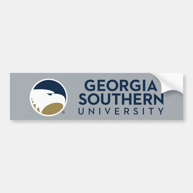Georgia Southern University Logo & Text Bumper Sticker (Front)