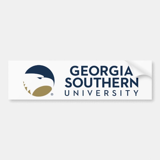 Georgia Southern University Logo & Text Bumper Sticker (Front)