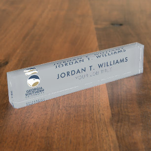 Georgia Southern University Logo & Text Desk Name Plate