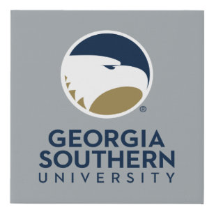 Georgia Southern University Logo & Text Faux Canvas Print