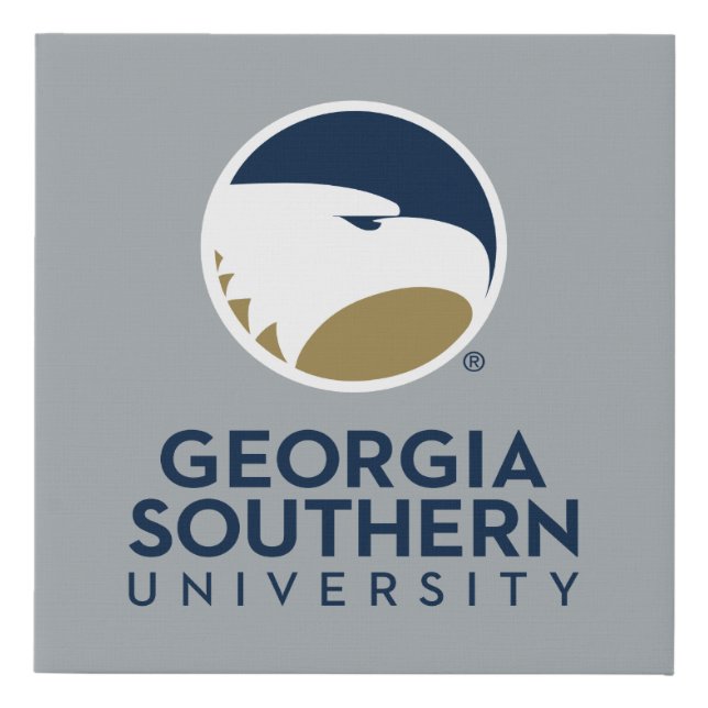Georgia Southern University Logo & Text Faux Canvas Print (Front)
