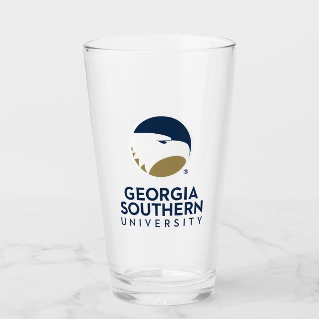 Georgia Southern University Logo & Text Glass (Front)