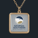 Georgia Southern University Logo & Text Gold Plated Necklace<br><div class="desc">Check out these new Georgia Southern University designs! Show off your GSU Eagles pride with these new Georgia Southern University products. These make perfect gifts for the Eagles student, alumni, family, friend or fan in your life. All of these Zazzle products are customizable with your name, class year, or club....</div>