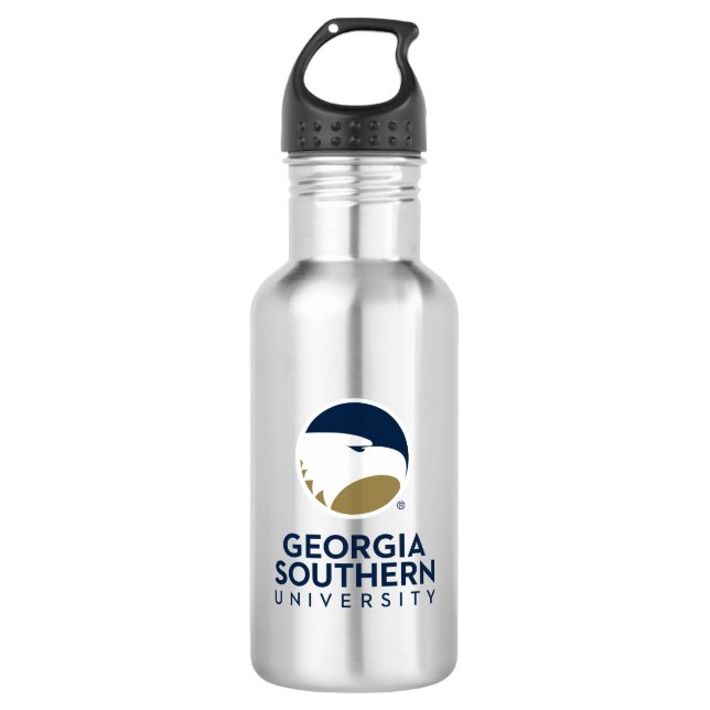Georgia Southern University Logo & Text Stainless Steel Water Bottle (Front)