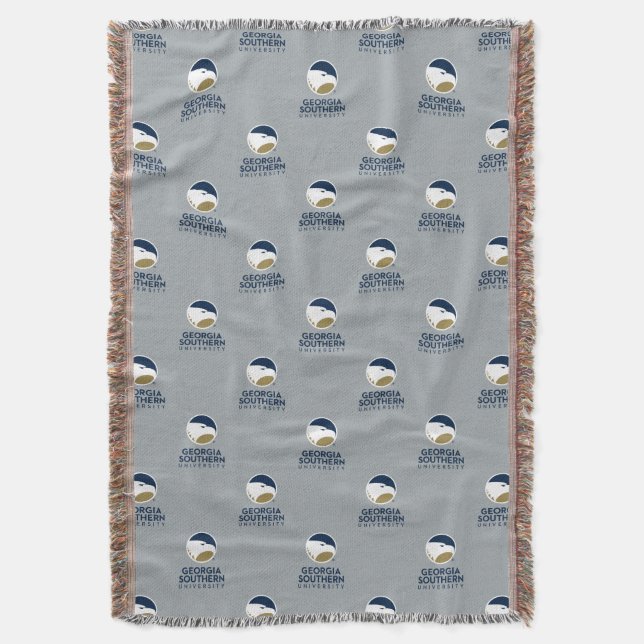 Georgia Southern University Logo & Text Throw Blanket (Front Vertical)