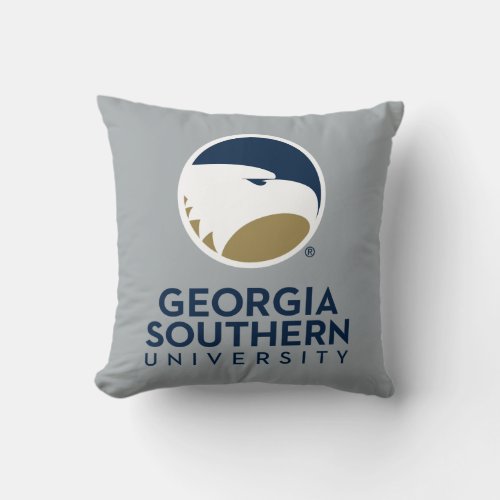 Georgia Southern University Logo  Text Throw Pillow