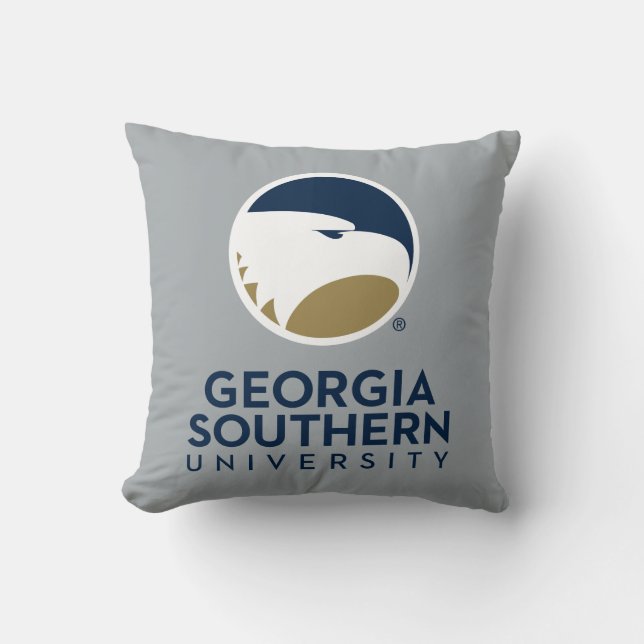 Georgia Southern University Logo & Text Throw Pillow (Front)