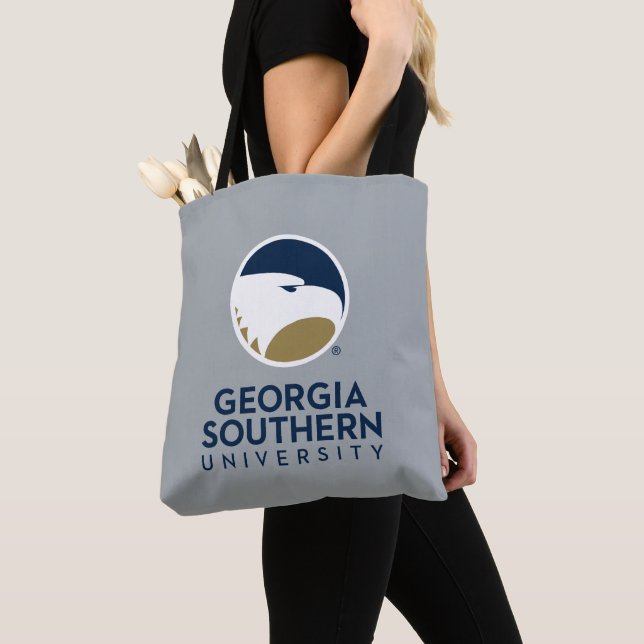 Georgia Southern University Logo & Text Tote Bag (Close Up)