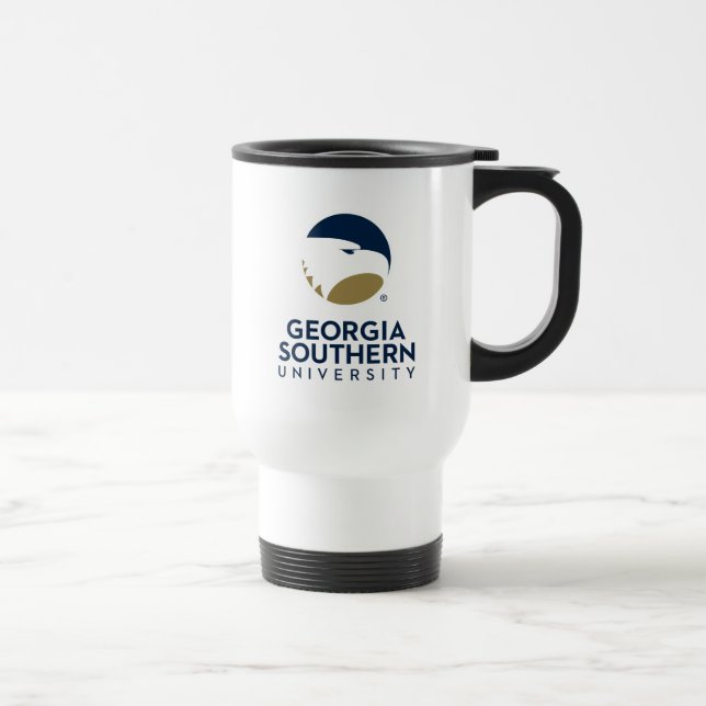 Georgia Southern University Logo & Text Travel Mug (Right)