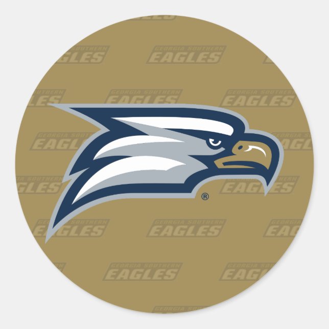 Georgia Southern University Logo Watermark Classic Round Sticker (Front)