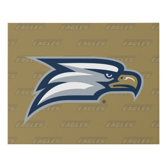 Georgia Southern University Logo Watermark Faux Canvas Print (Front)