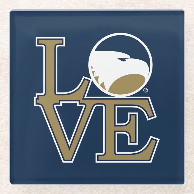 Georgia Southern University Love Glass Coaster (Front)