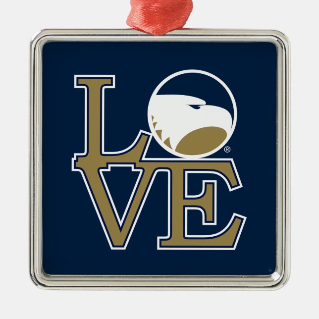 Georgia Southern University Love Metal Ornament (Front)