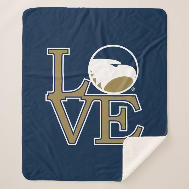 Georgia Southern University Love Sherpa Blanket (Front)