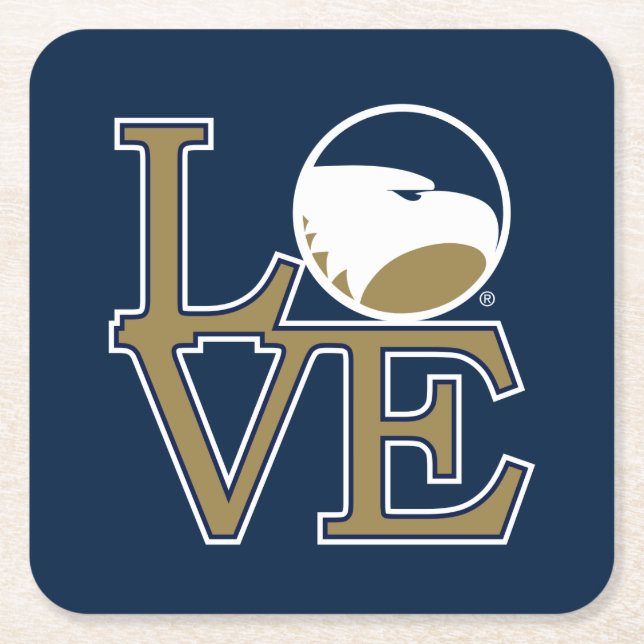 Georgia Southern University Love Square Paper Coaster (Front)