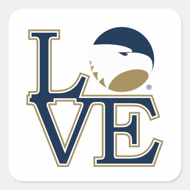 Georgia Southern University Love Square Sticker (Front)