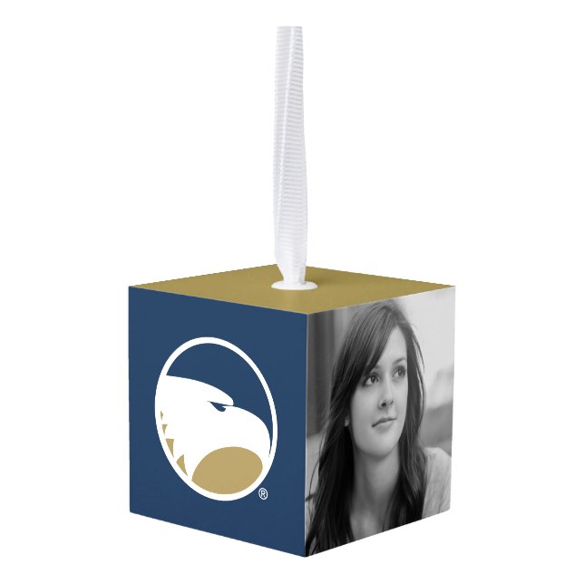 Georgia Southern University Mark Cube Ornament (Back Angled)