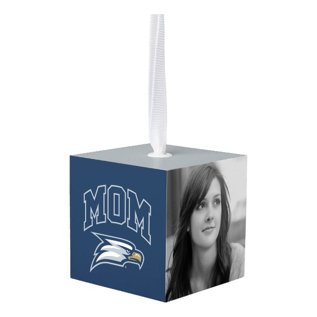Georgia Southern University Mom Cube Ornament (Back Angled)