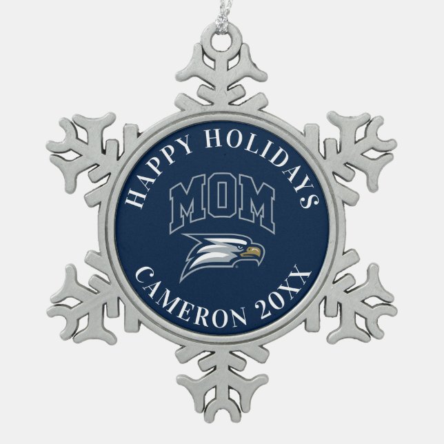Georgia Southern University Mom Snowflake Pewter Christmas Ornament (Front)
