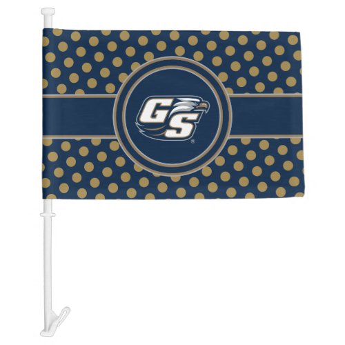 Georgia Southern University Polka Dot Pattern Car Flag