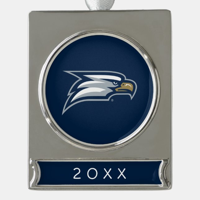 Georgia Southern University Silver Plated Banner Ornament (Front)