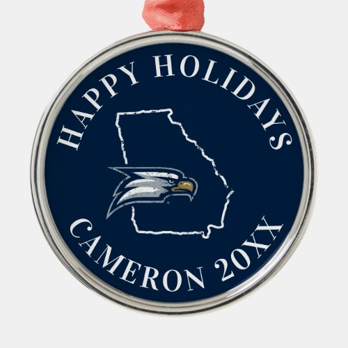 Georgia Southern University State Love Metal Ornament