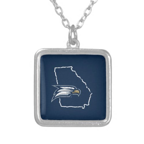 Georgia Southern University State Love Silver Plated Necklace