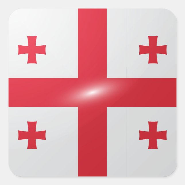 Georgia square glossy flag sticker (Front)