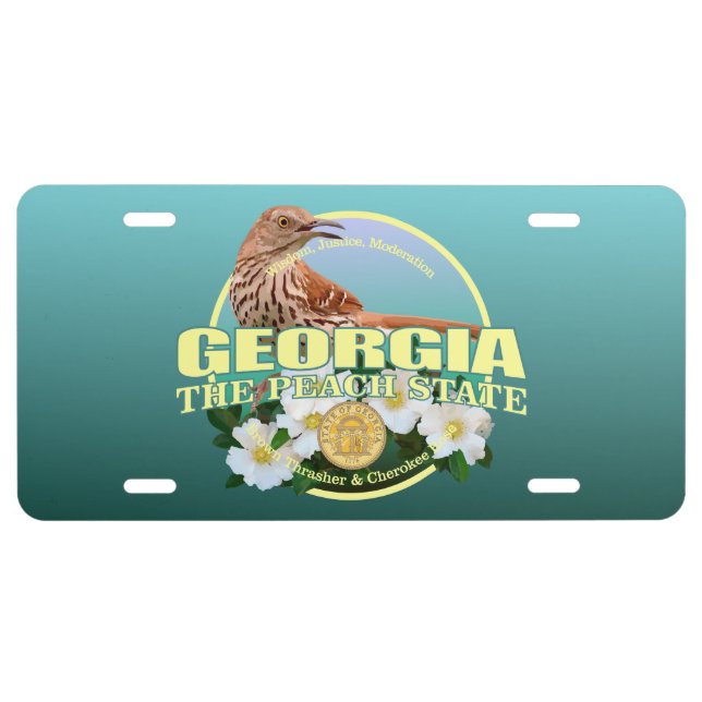 Georgia State Bird & Flower License Plate (Front)