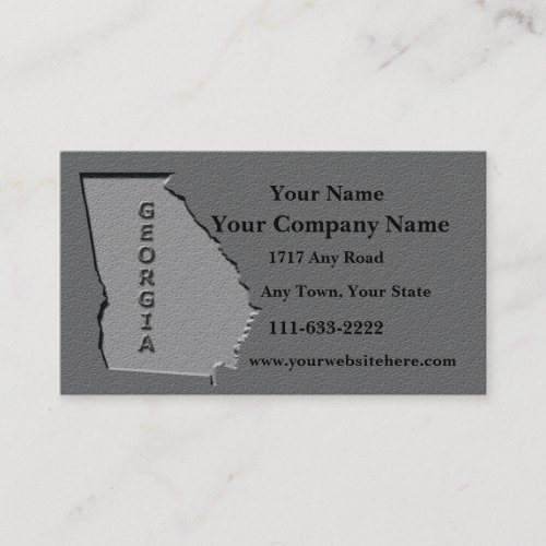 Georgia State Business card  carved stone look