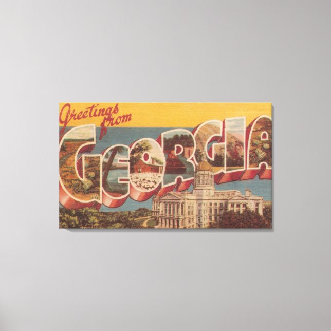 Georgia (State Capital) - Large Letter Scenes Canvas Print (Front)