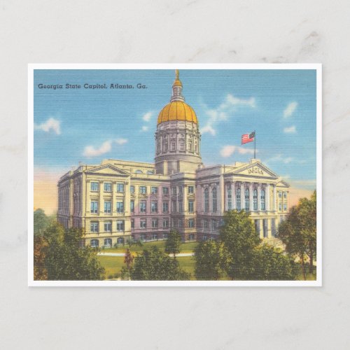 Georgia State Capitol Atlanta Vintage Postcard