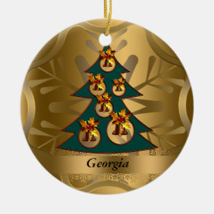 Georgia State ornament Georgia Peach wood  ornament