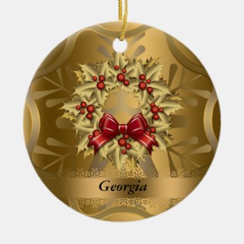 Georgia State Christmas Ornament by christmas_tshirts at Zazzle