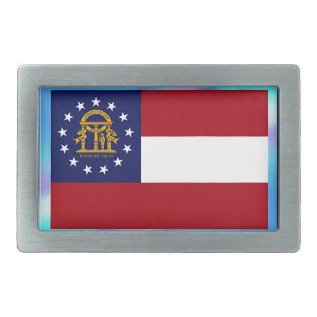 Georgia State Flag Belt Buckle (Front)