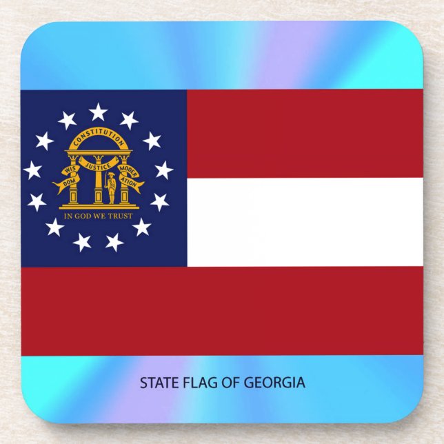 Georgia State Flag Beverage Coaster (Front)