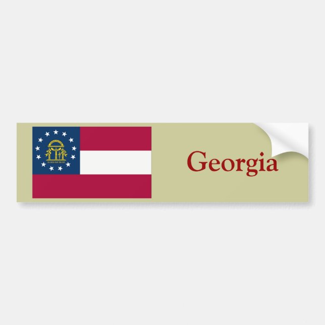 Georgia State Flag Bumper Sticker (Front)