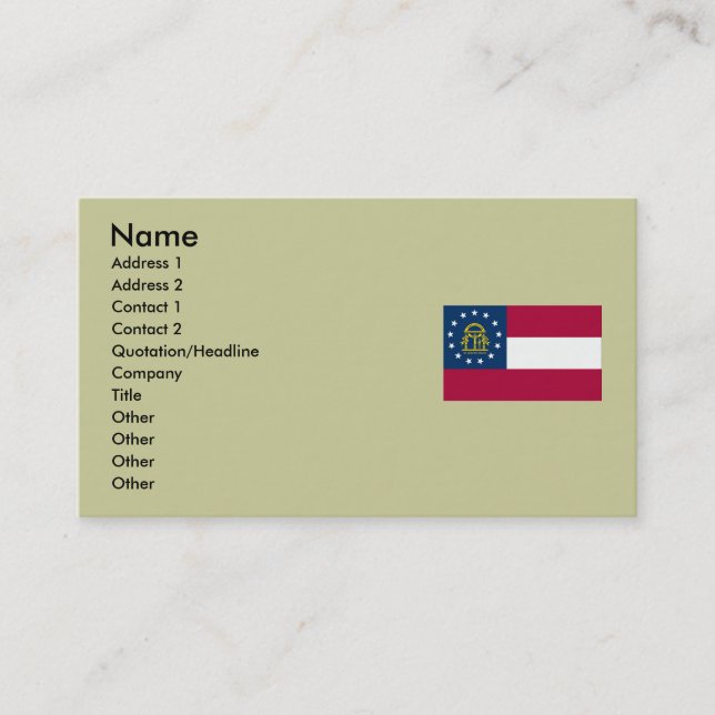 Georgia State Flag Business Card (Front)