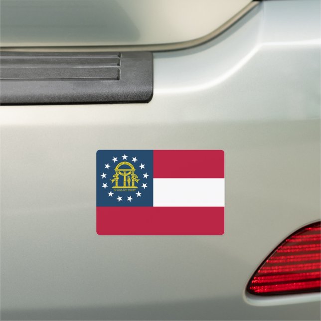 Georgia State Flag Car Magnet (In Situ)