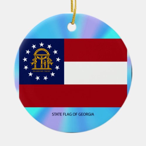 Georgia State Flag Ceramic Ornament