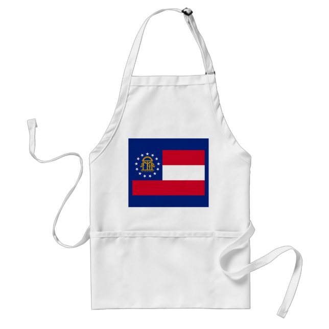 Georgia State Flag Design Adult Apron (Front)